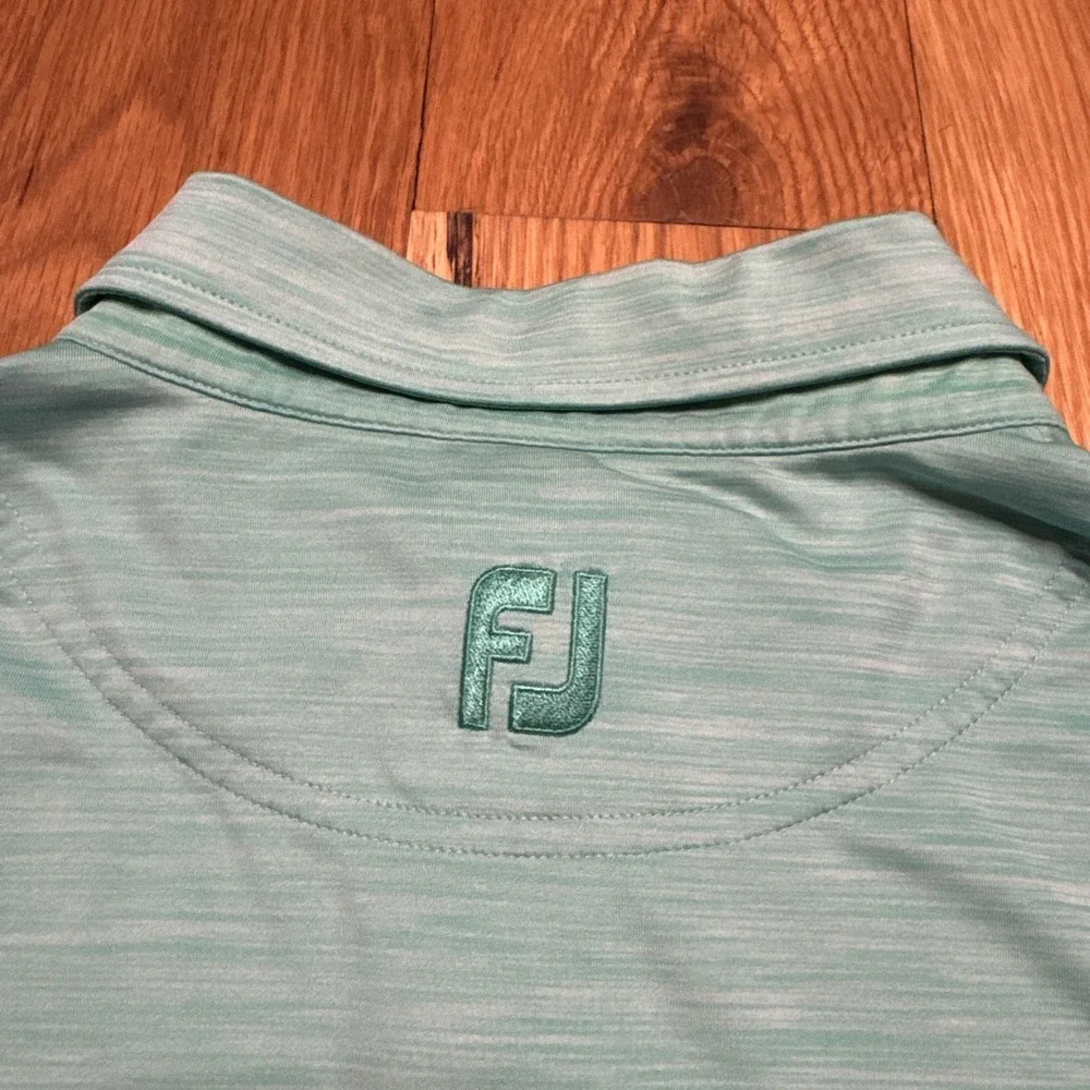 FootJoy Golf Polo Athletic Fit Green Dry Fitting Golf Shirt Mens Size XL w/patch - Picture 8 of 8